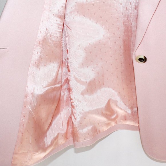 Talbots Vintage 80s Worsted Wool Blazer in Blush Pink - Picture 7 of 16